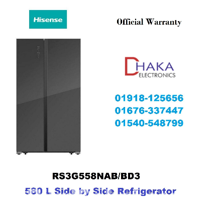 Hisense 580L RS3G558NAB Side by Side Refrigerator